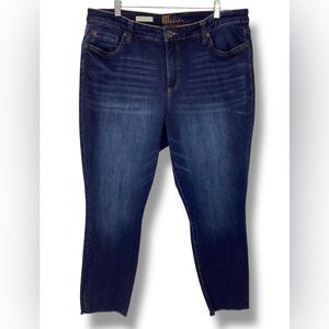Kut from the Kloth Katy Straight Ankle Jeans Dark Wash Stretch Crop